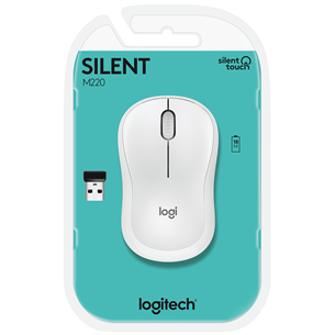 Logitech M220 Silent, balta - Bezvadu datorpele