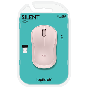 Logitech M220 Silent, rozā - Bezvadu datorpele