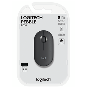 Logitech Pebble M350, melna - Bezvadu datorpele