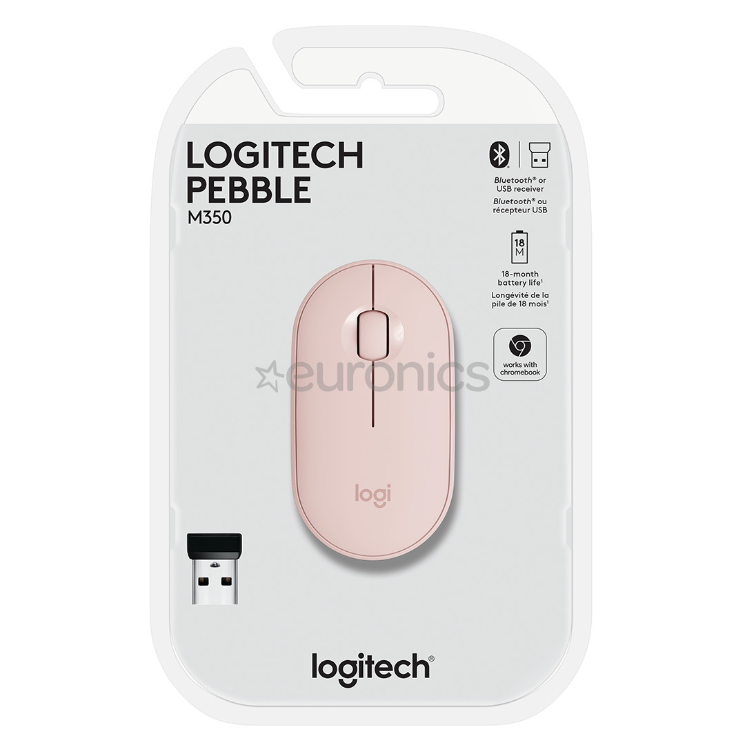 Logitech Pebble M350, pink - Wireless Optical Mouse