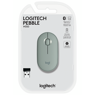 Logitech Pebble M350, optiskā, gaiši zaļa - Bezvadu datorpele