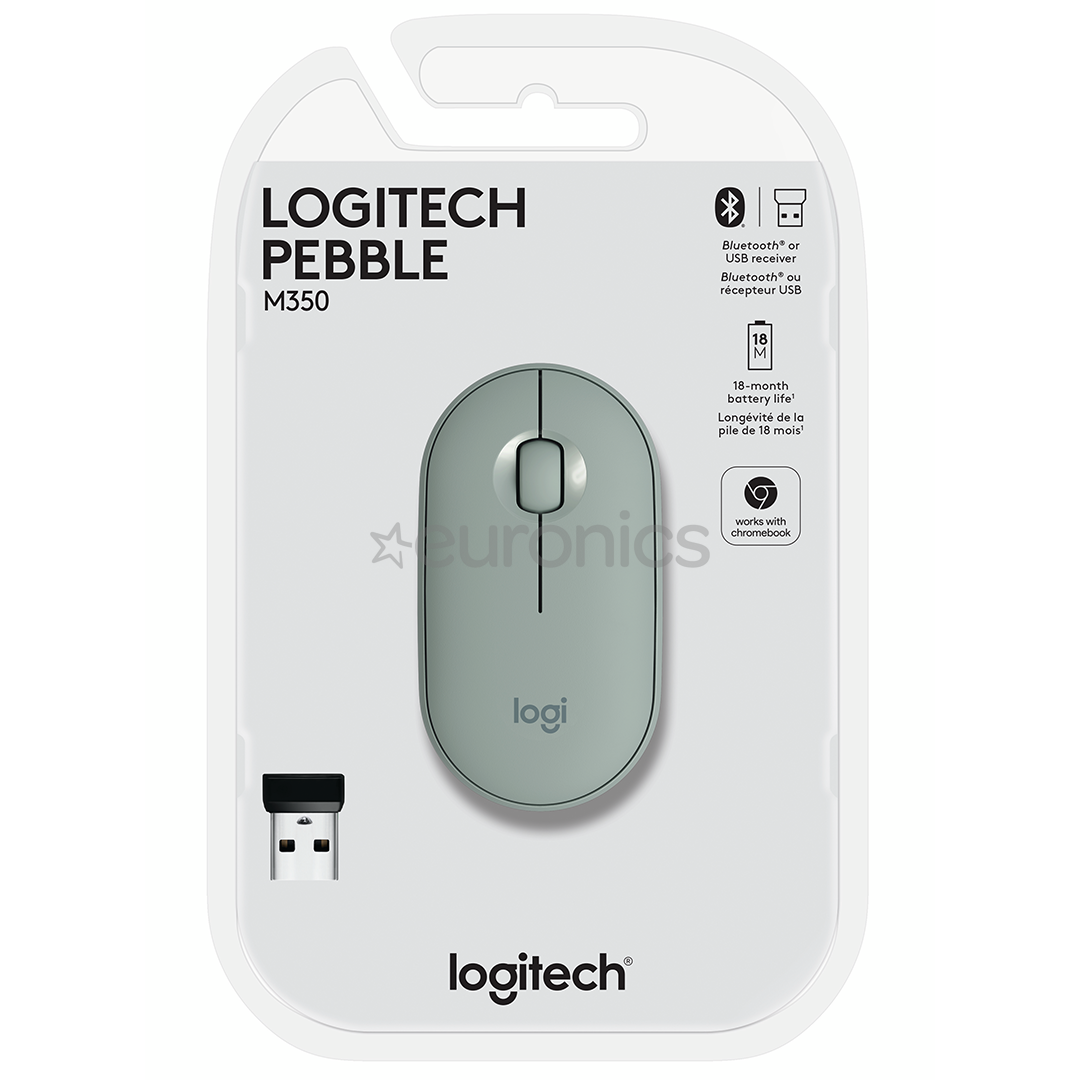 Logitech Pebble M350, optiskā, gaiši zaļa - Bezvadu datorpele