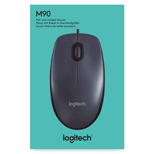 Logitech M90, black - Wired optical mouse