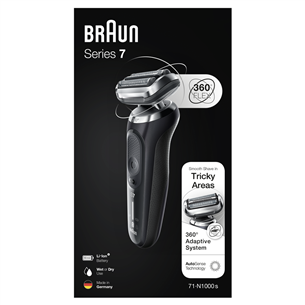 Braun Series 7, Wet & Dry, melna - Skuveklis