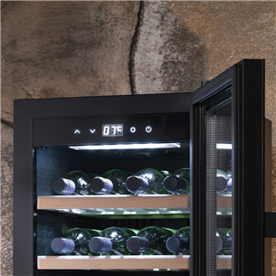 Caso WineExclusive 24 Smart, 24 pudeles, augstums 88 cm, melna - Vīna skapis