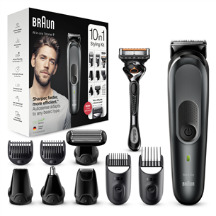 Braun, 10-in-one, black - Multi grooming kit