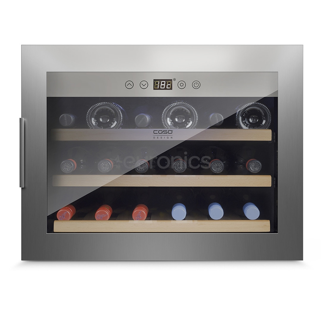 Caso WineSafe 18, 18 bottles, height 46 cm, stainless steel - Built-in Wine Cooler