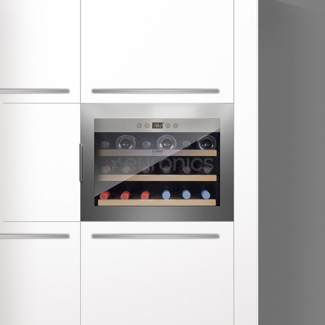 Caso WineSafe 18, 18 bottles, height 46 cm, stainless steel - Built-in Wine Cooler
