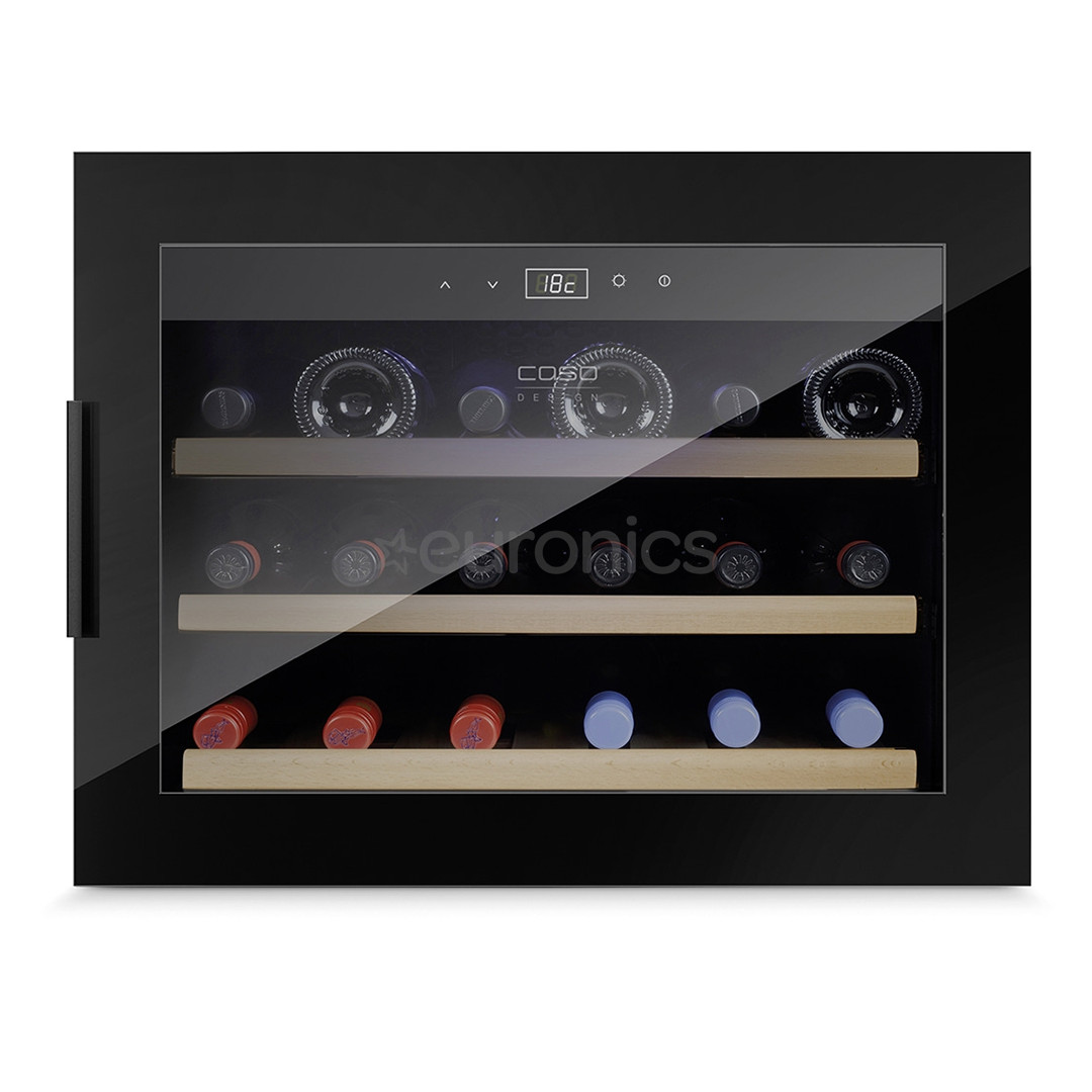 Caso WineSafe 18, 18 pudeles, augstums 46 cm, melna - Iebūvējams vīna skapis