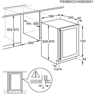 AEG 5000 Series, ietilpība: 52 pudeles, augstums 82 cm, melna - Iebūvējams vīna skapis