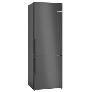 Bosch, NoFrost, 440 L, height 203 cm, black - Refrigerator KGN49VXCT