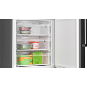 Bosch, NoFrost, 440 L, height 203 cm, black - Refrigerator