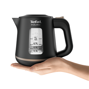 Tefal Includeo, 2400 W, 1 L, melna - Tējkanna