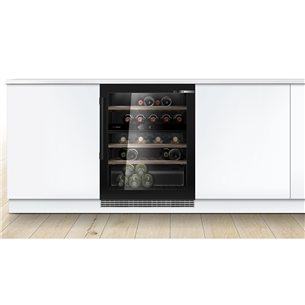 Bosch Series 6, 44 бутылки, высота 82 см, черный - Интегрируемый винный шкаф