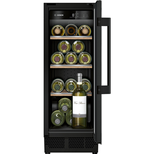 Bosch Series 6, ietilpība: 21 pudele, augstums 82 cm, melna - Iebūvējams vīna skapis KUW20VHF0