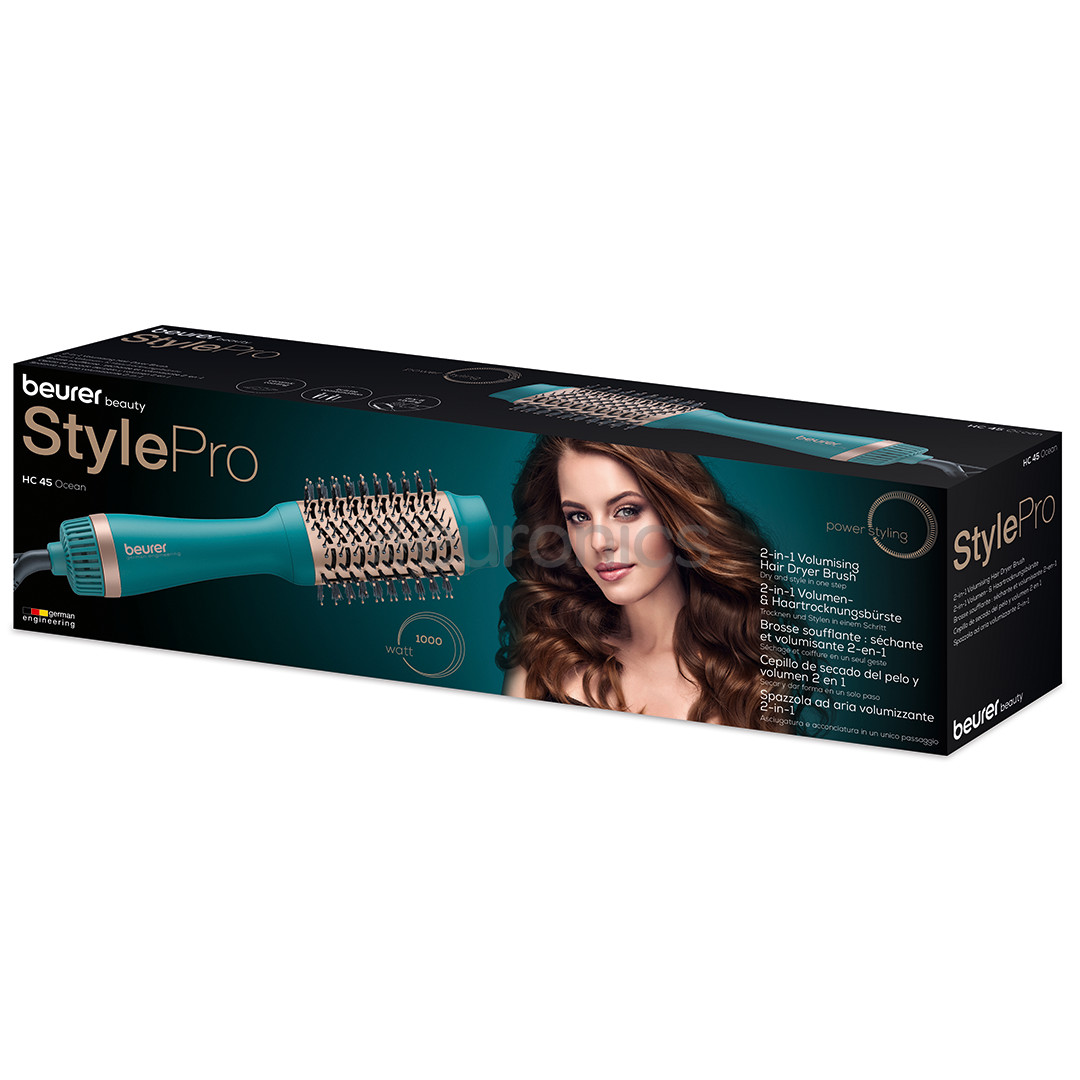 Beurer Ocean, 2 в 1, 1000 Вт, зеленый - Фен-щетка