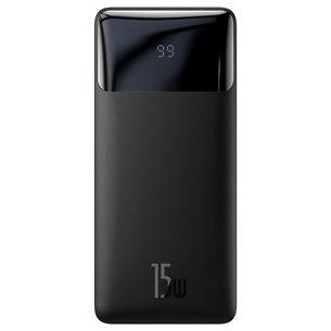 Baseus Bipow Digital Display, 10000 mAh, 15 W, melna - Portatīvais barošanas avots PPDML-I01