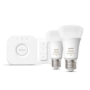 Philips Hue White and Color Starter Kit, E27, 2 gab., balta - Viedās gaismas starta komplekts