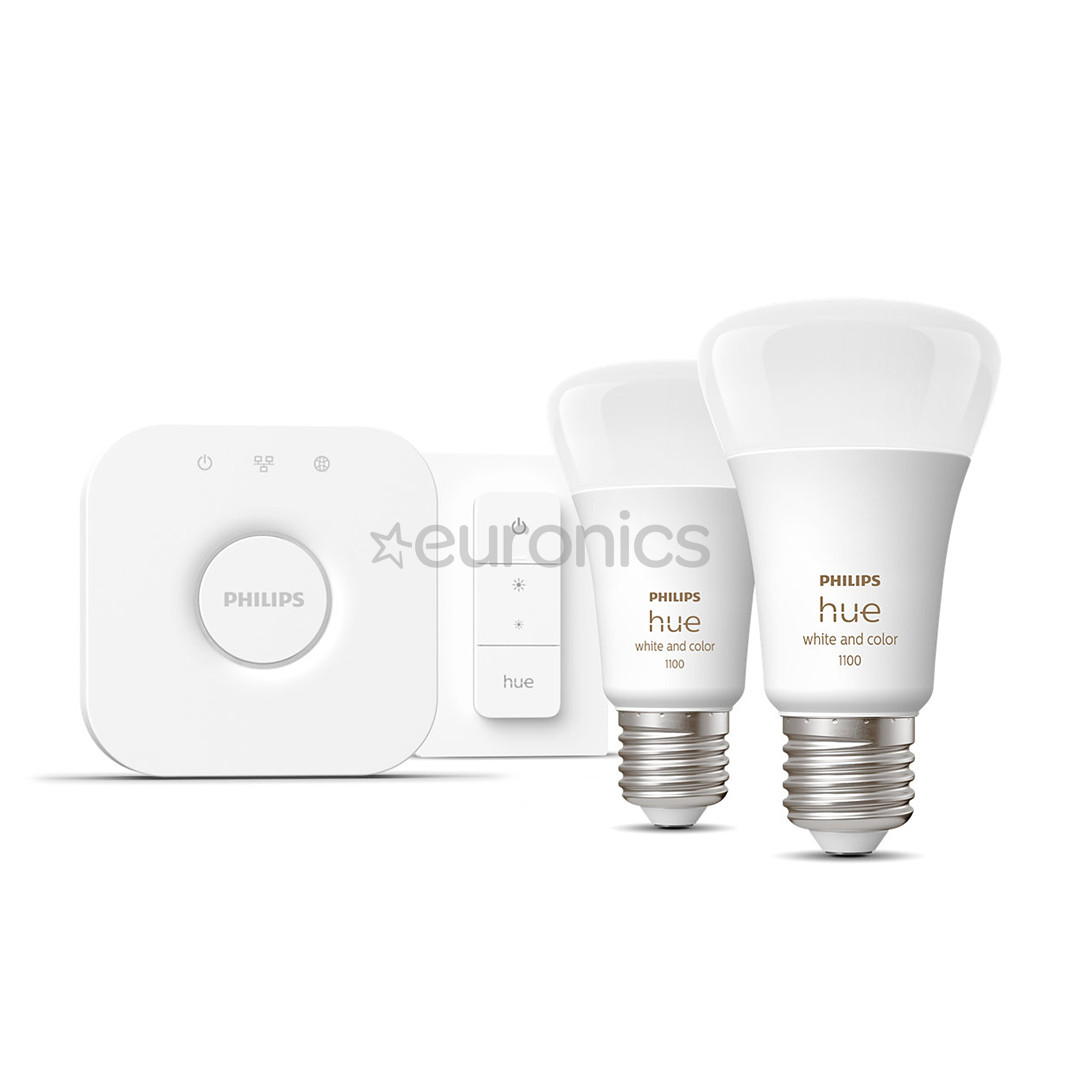 Philips Hue White and Color Starter Kit, E27, 2 шт., цветной - Комплект умных ламп