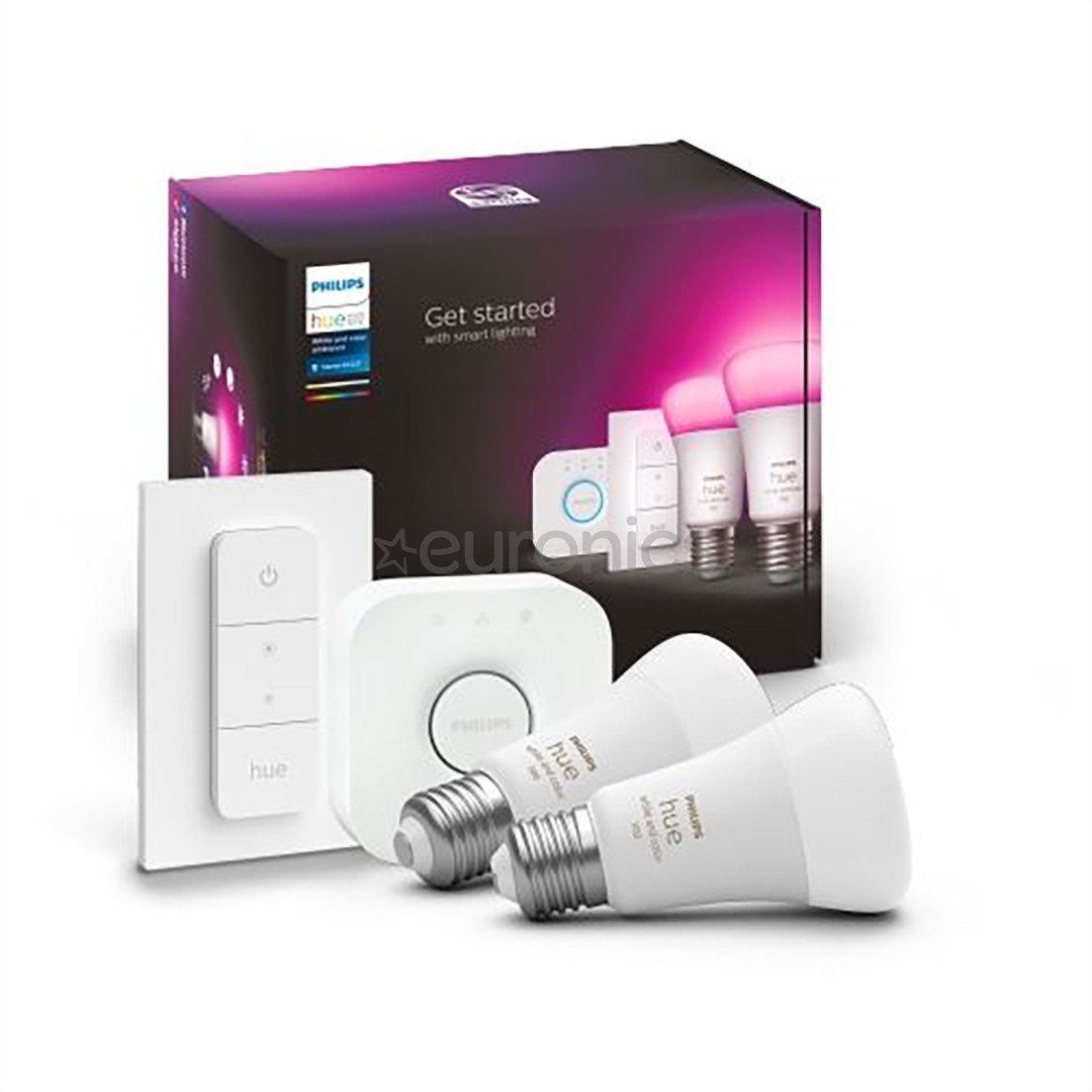 Philips Hue White and Color Starter Kit, E27, 2 шт., цветной - Комплект умных ламп