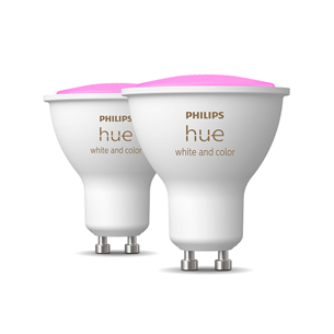 Philips Hue White and Color Ambiance, GU10, 2 gab., balta - Viedā spuldze 929001953112