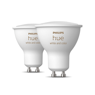 Philips Hue White and Color Ambiance, GU10, 2 gab., balta - Viedā spuldze