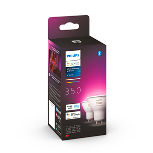 Philips Hue White and Color Ambiance, GU10, 2 gab., balta - Viedā spuldze