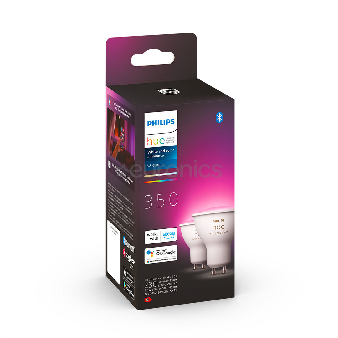 Philips Hue White and Color Ambiance, GU10, 2 pcs, color - Smart Lights