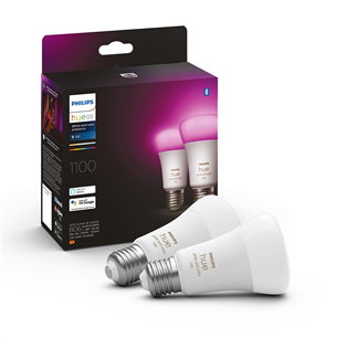 Philips Hue White and Color Ambiance, E27, 2 gab., balta - Viedā spuldze