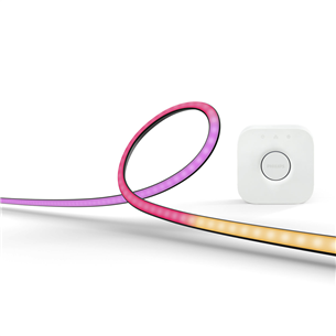 Philips Hue Play Gradient PC Lightstrip, 24''-27'' + Hue Bridge, melna/balta - Viedā LED lenta