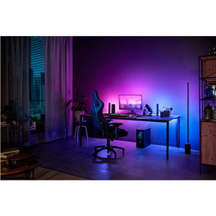 Philips Hue Play Gradient PC Lightstrip, 24''-27'' + Hue Bridge, melna/balta - Viedā LED lenta