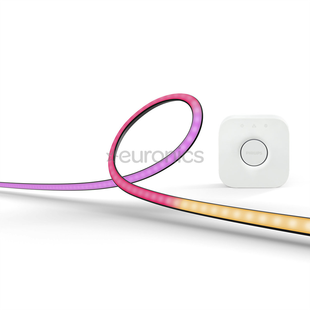Philips Hue Play Gradient PC Lightstrip, 3x 24''-27'' + Hue Bridge, melna/balta - Viedā LED lenta