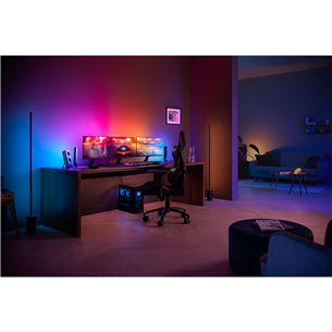 Philips Hue Play Gradient PC Lightstrip, 3x 24''-27'' + Hue Bridge, melna/balta - Viedā LED lenta