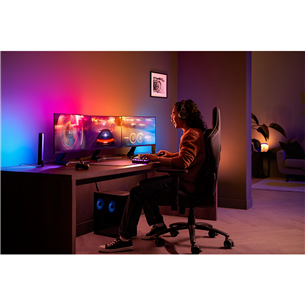 Philips Hue Play Gradient PC Lightstrip, 3x 24''-27'' + Hue Bridge, melna/balta - Viedā LED lenta