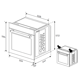 Beko, Beyond, 6 функций, 72 л, черный - Интегрируемый духовой шкаф