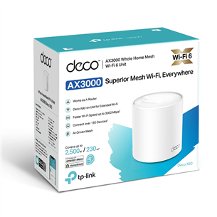 TP-Link Deco X50, WiFi 6, mesh, белый - WiFi-роутер