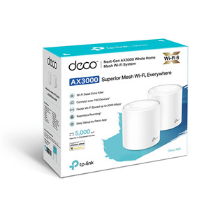TP-Link Deco X60, WiFi 6, mesh, 2 шт., белый - WiFi-роутер