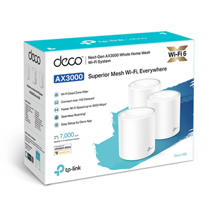 TP-Link Deco X60, WiFi 6, mesh, 3-pack, white - WiFi router