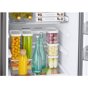 Samsung BeSpoke, 387 L, height 203 cm, stainless steel - Refrigerator