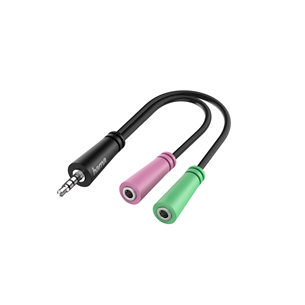 Hama Audio Adapter, 4-pin, 3,5 mm spraudnis - 2x 3,5 mm ligzdas - Vads 00200352