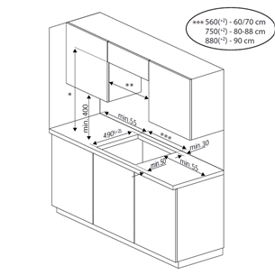 Beko, Beyond, width 58 cm, bevelled edge, black - Built-in Induction Hob