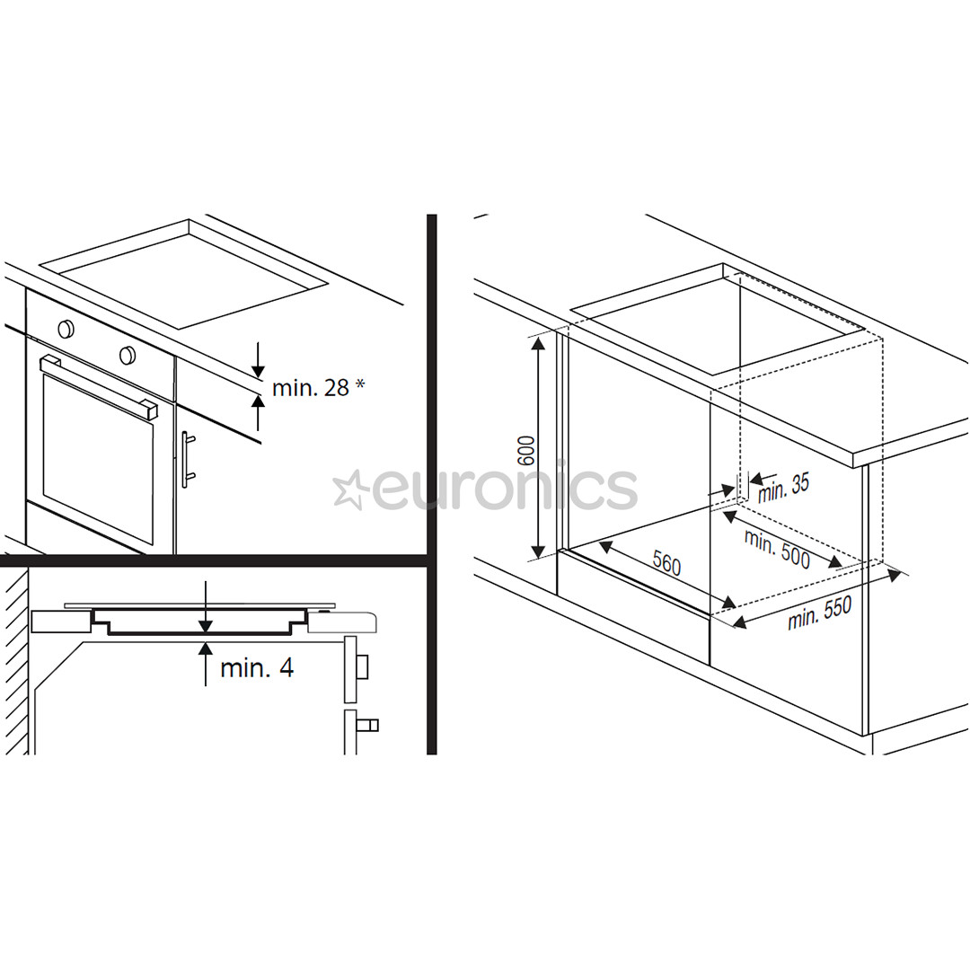 Beko, Beyond, slīpa mala, platums 58 cm, melna - Iebūvējama indukcijas plīts virsma