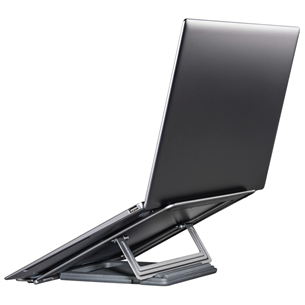 Hama Metal Notebook Stand, regulējams augstums, melna - Portatīvā datora statīvs