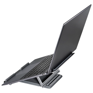Hama Metal Notebook Stand, regulējams augstums, melna - Portatīvā datora statīvs