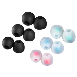 Hama Silicone Ear Pads, S-L, S-L, 12 gab., melna/caurspīdīga - Austiņu maiņas uzgaļi