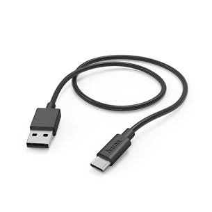 Hama Charging Cable, USB-A - USB-C, 1 m, melna - Vads