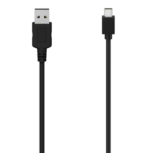 Hama Essential Line, USB-A - USB mini, apzeltīti kontakti, 1,5 m, melna - Vads