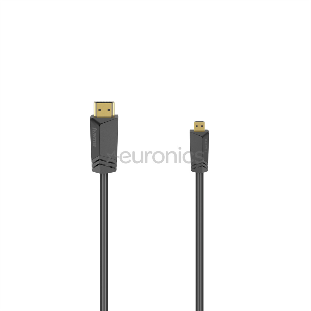 Hama High Speed ​​HDMI 2.0b - HDMI micro, 1,5 m, dark gray - Cable