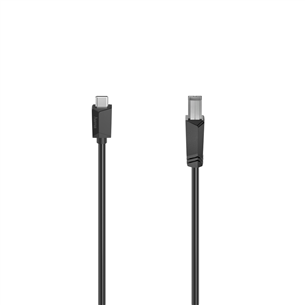 Hama USB 2.0 Cable, USB-C - USB-B, 1.5 m, melna - Vads 00200642