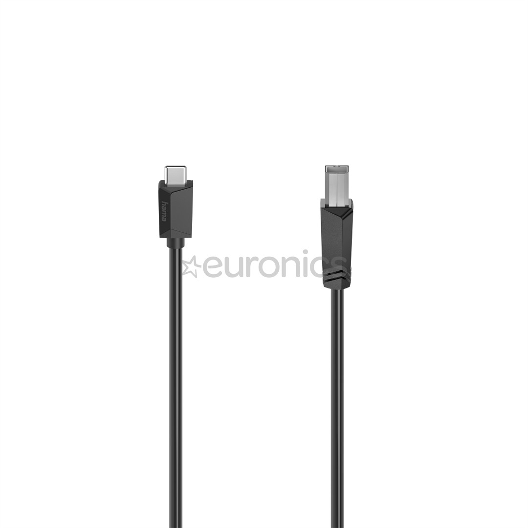 Hama USB 2.0 Cable, USB-C, USB-B, 1,5 m, black - Cable